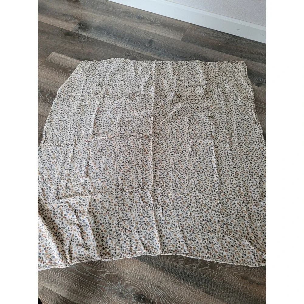 Brave Little Ones Bamboo Muslin Swaddle Blanket Earthy Floral 47x47 Cream #7